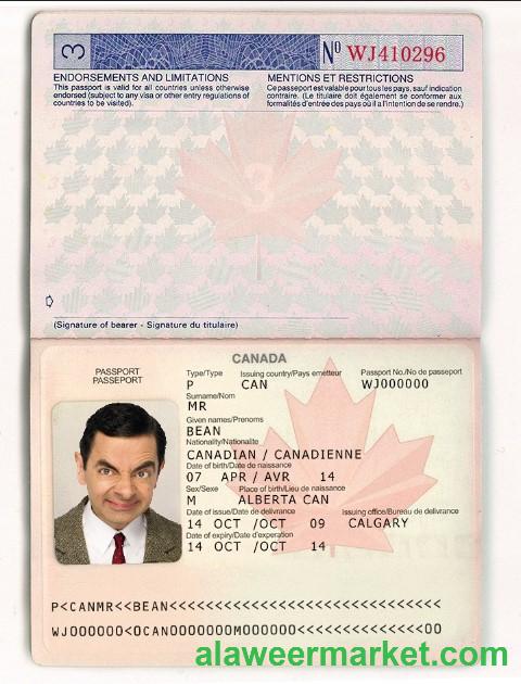 Canada passport template in PSD format, fully editable, with all fonts (2002-2010)
